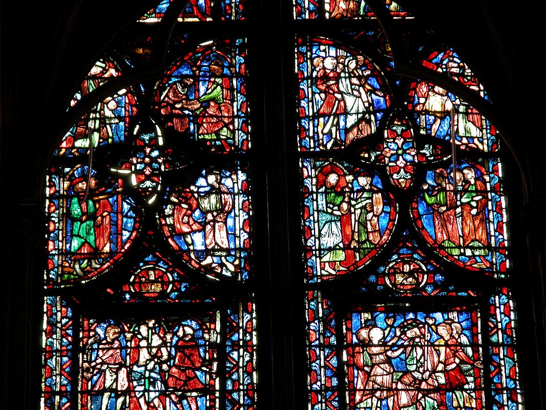 Paris Sainte-Chapelle 09 The Holy Chapel - The Stained Glass Windows Depict Bible Scenes 